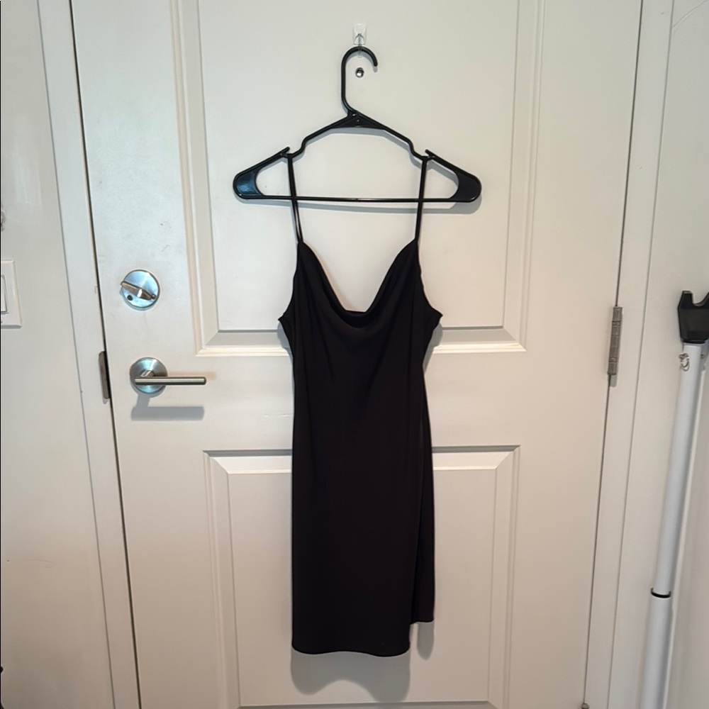 Black Mini Cowl neck Dress